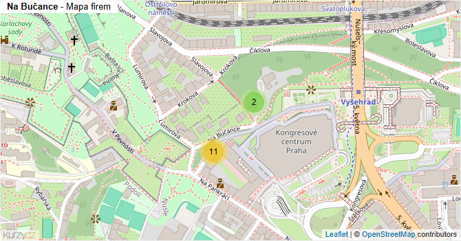 Na Bučance - mapa firem