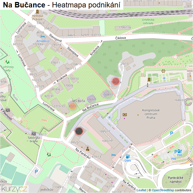 Mapa Na Bučance - Firmy v ulici.