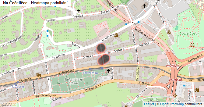 Na Čečeličce - mapa podnikání