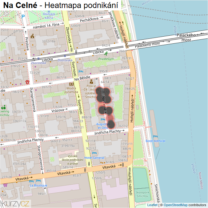 Mapa Na Celné - Firmy v ulici.