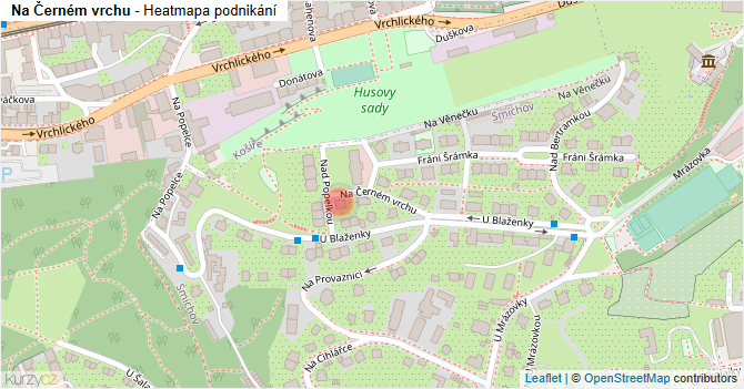 Na Černém vrchu - mapa podnikání