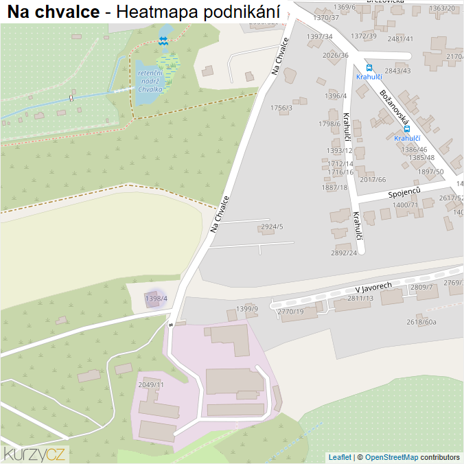 Mapa Na chvalce - Firmy v ulici.