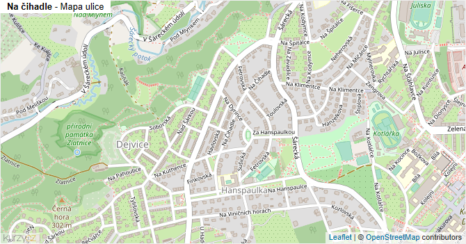 Na čihadle - mapa ulice