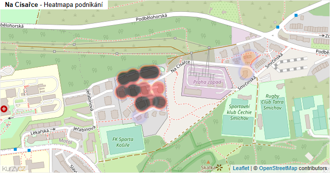 Na Císařce - mapa podnikání