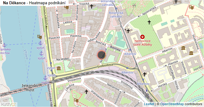 Na Děkance - mapa podnikání