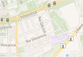 Na dílcích v obci Praha 14 - mapa ulice
