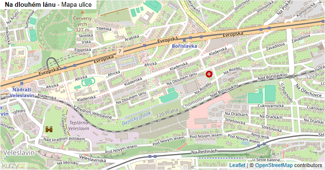 Na dlouhém lánu - mapa ulice