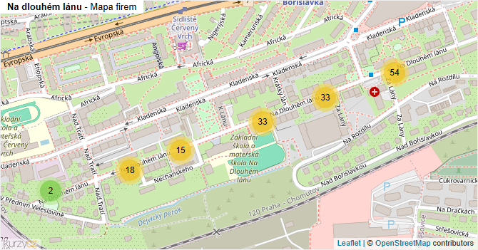 Na dlouhém lánu - mapa firem