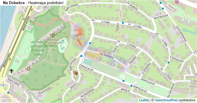 Na Dobešce - mapa podnikání