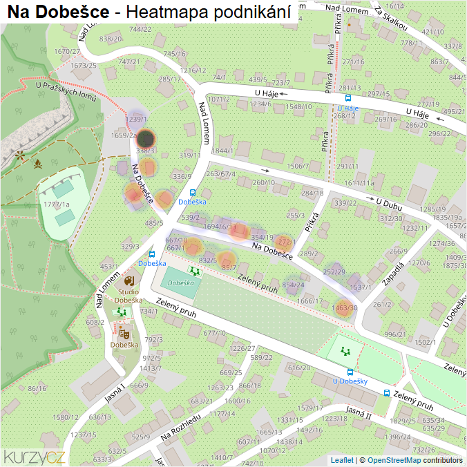 Mapa Na Dobešce - Firmy v ulici.