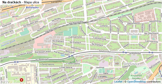 Na dračkách - mapa ulice