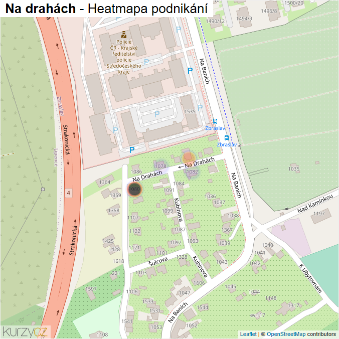 Mapa Na drahách - Firmy v ulici.