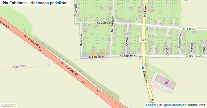 Na Fabiánce - mapa podnikání