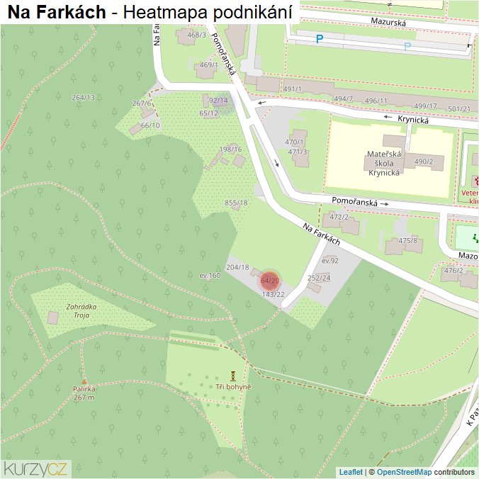 Mapa Na Farkách - Firmy v ulici.