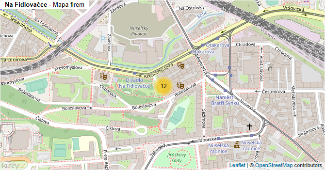 Na Fidlovačce - mapa firem