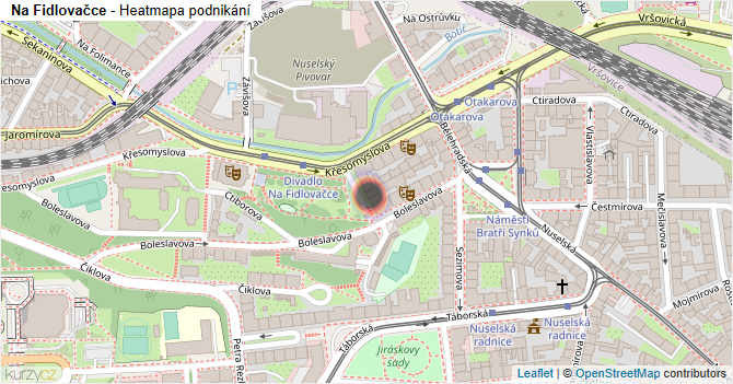 Na Fidlovačce - mapa podnikání