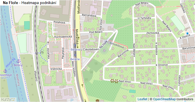 Na Floře - mapa podnikání