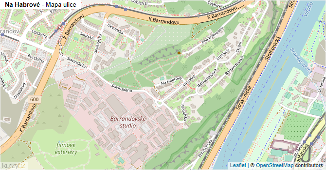 Na Habrové - mapa ulice
