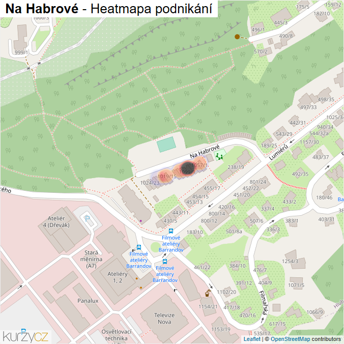 Mapa Na Habrové - Firmy v ulici.