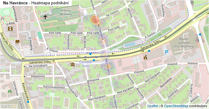 Na Havránce - mapa podnikání
