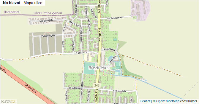 Na hlavní - mapa ulice
