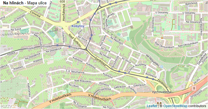 Na hlinách - mapa ulice