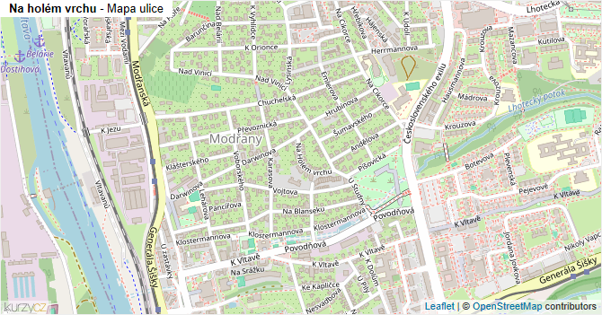 Na holém vrchu - mapa ulice
