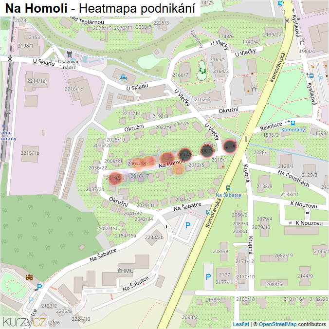 Mapa Na Homoli - Firmy v ulici.