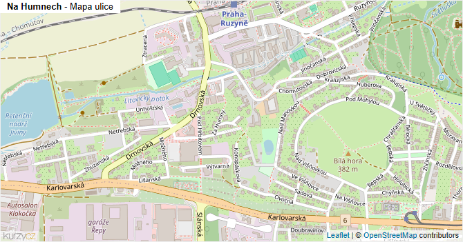 Na Humnech - mapa ulice