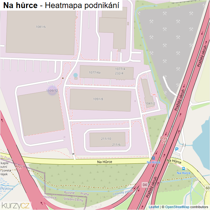 Mapa Na hůrce - Firmy v ulici.