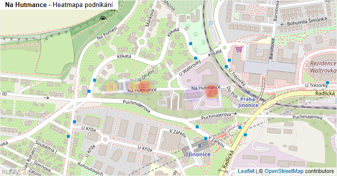 Na Hutmance - mapa podnikání