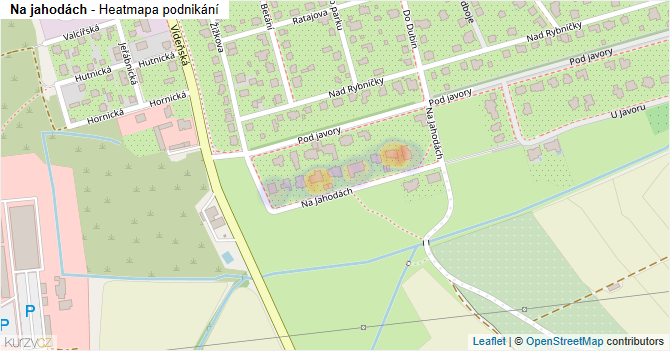 Na jahodách - mapa podnikání