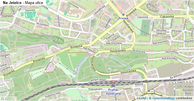 Na Jetelce - mapa ulice