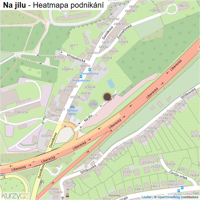 Mapa Na jílu - Firmy v ulici.