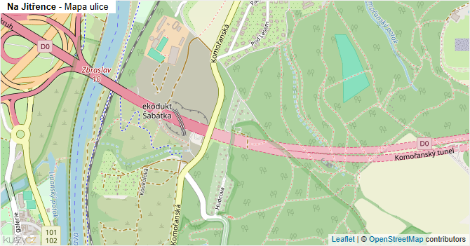 Na Jitřence - mapa ulice