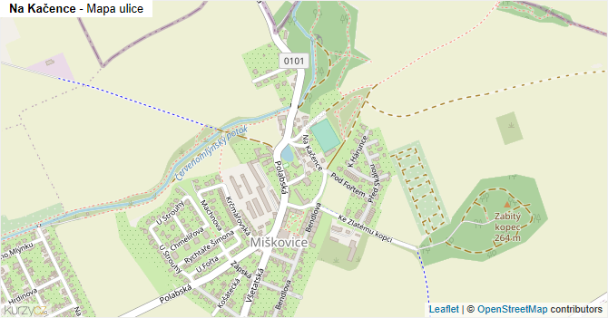 Na Kačence - mapa ulice