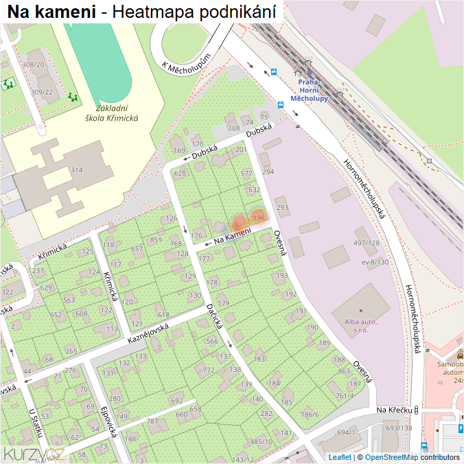 Mapa Na kameni - Firmy v ulici.