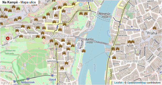 Na Kampě - mapa ulice