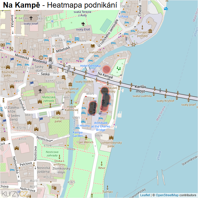 Mapa Na Kampě - Firmy v ulici.