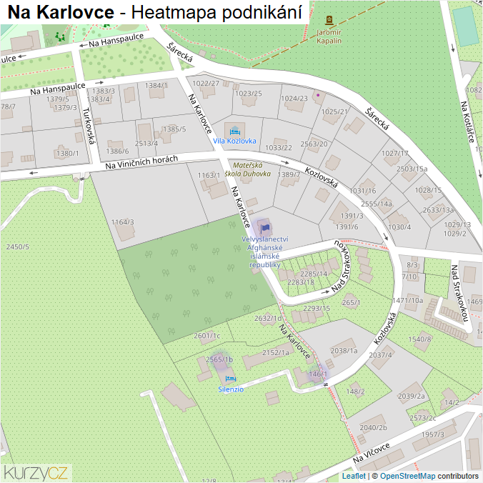 Mapa Na Karlovce - Firmy v ulici.