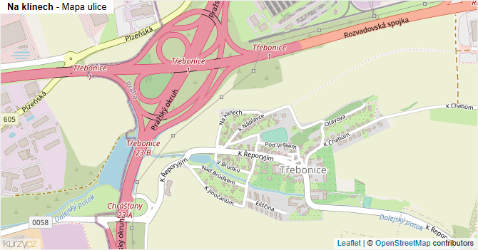 Na klínech - mapa ulice