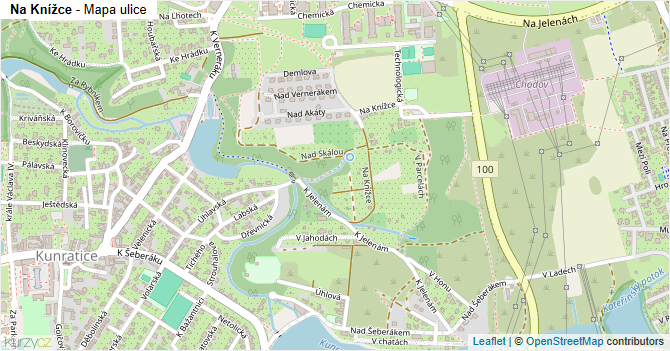 Na Knížce - mapa ulice