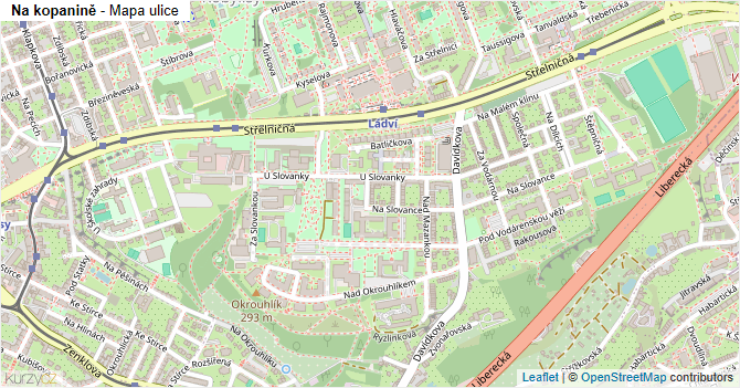 Na kopanině - mapa ulice