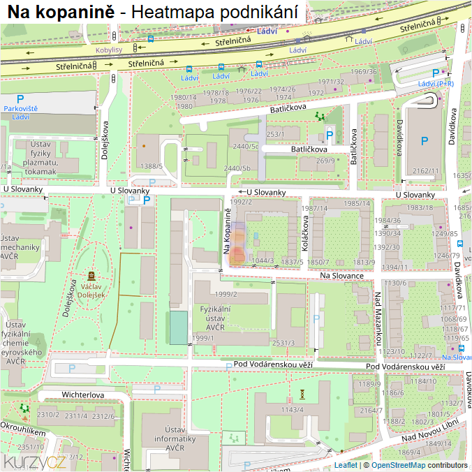 Mapa Na kopanině - Firmy v ulici.