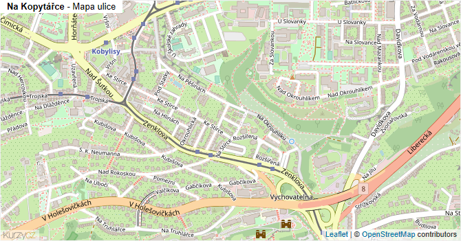 Na Kopytářce - mapa ulice