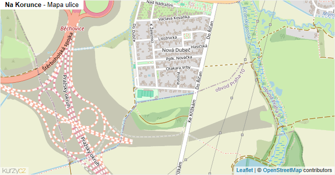 Na Korunce - mapa ulice