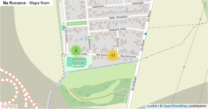 Na Korunce - mapa firem