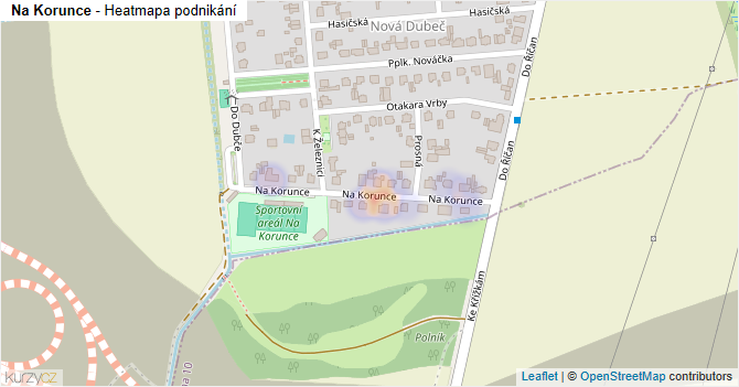 Na Korunce - mapa podnikání