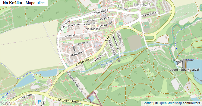 Na Košíku - mapa ulice