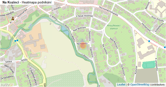 Na Kozinci - mapa podnikání